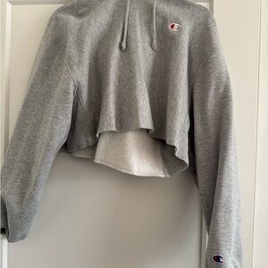 Champion Gray Cropped Hoodie